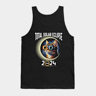 Solar Eclipse 2024 Shirt Total Eclipse April 8th 2024 Cat Tank Top